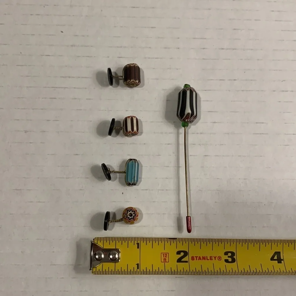 𝅺CUFF Links Set With Tie Tack- Vintage